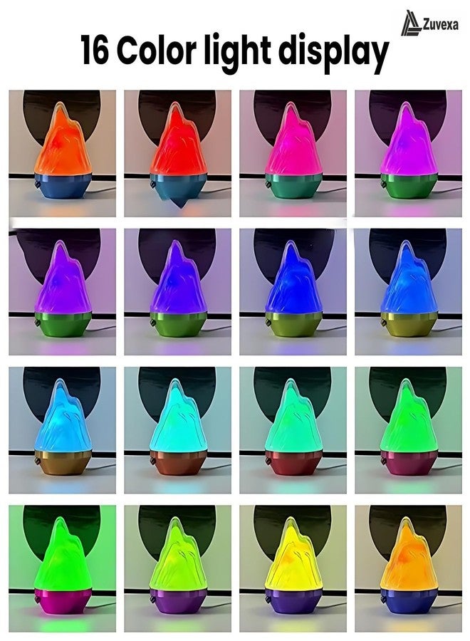 Zuvexa Classic Mountain Table Lamp - Acrylic Flame Mountain Lamp, Dynamic Atmosphere LED Light with Remote & Touch Control, 16-Color Changing Night Lamp for Home & Bedroom Decor - Image 4
